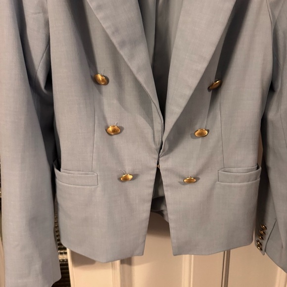 House of Harlow 1960 X Revolve Women’s Powder Blue Blazer Jacket Sz Medium - Picture 4 of 11